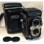 A Yashica-Mat twin lens reflex Camera having Copal MXV shutter and Yashinon 80mm f/3.