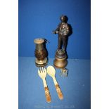 A small quantity of miscellanea including spelter figurine, lamp,