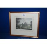 An uncommon, framed, hand-tinted engraving of "Armfton (now known as Aramstone) in Herefordshire,