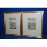 A pair of framed,