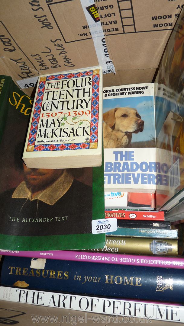 A box of books: autobiographies, Millers Price Guides,