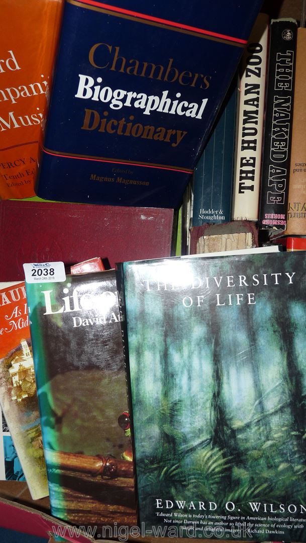 A box of books: hardback Life on Earth, Diversity of Life,