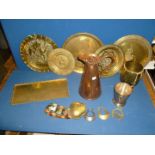 A quantity of Brass plaques, plates, etc.