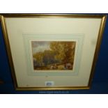 John Keeley, Watercolour depicting figures in Parkland,