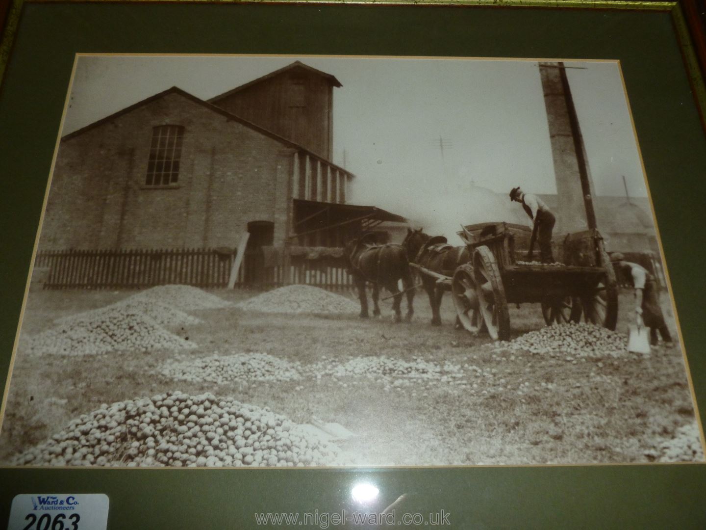 A set of 4 framed sepia reproductions of scenes of the cider apple harvest from the days of - Image 2 of 5