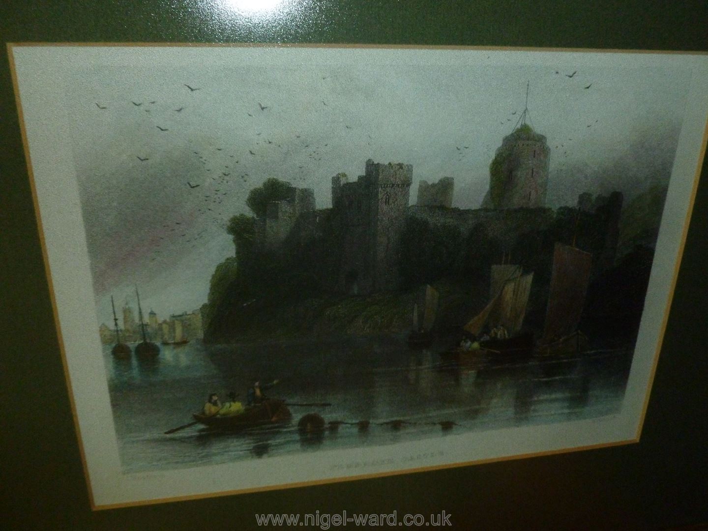 A later reproduction of an engraving of "Pembroke Castle" (J. Wrightson, W. - Image 2 of 4