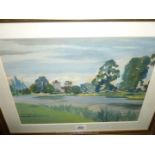 Harold Hussey 1912-1998 'Bisham Abbey, near Marlow 59' loosely painted Oil,