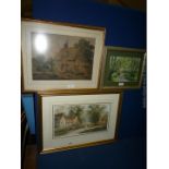 Three Watercolours including a John Stephen: Half timbered cottage,