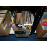 A box of LP's, Bowie, Beatles,