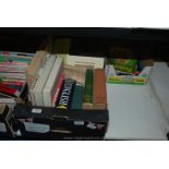 A box of books incl the small holders encyclopedia, first aid,