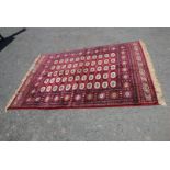 A red ground Sarook - Kasha silk Turkish Carpet,