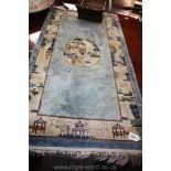 A Chinese silk Mat with willow pattern design,