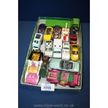 Miscellaneous Matchbox vehicles including a police car, small cars, ambulance, a lorry,