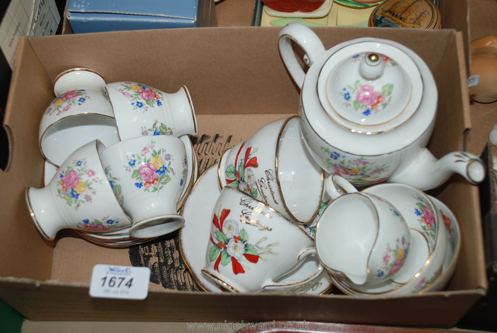 A Royal Standard Part Floral Service T/W a Pair of Christmas Cups & Saucers.