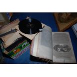 A box of records incl Gracie Fields and a bible