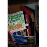 A box of books incl 'House plants', Royal Family,
