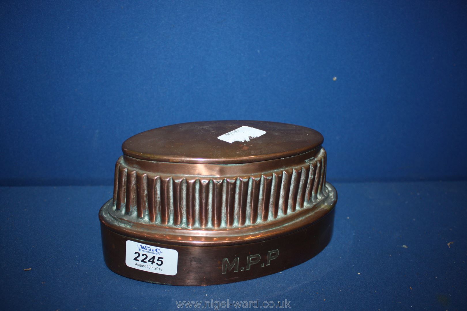 A Victorian Copper jelly Mould of oval form