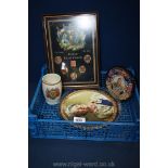 A framed 150 years of the British Royal Family pennies: Victoria, Elizabeth II,