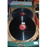 A box of 78 records including Orchestral music.