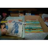 Two boxes containing Girl's Annuals including June and Judy, 1970's onwards.