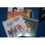 A box of LPs including Abba, Party Party, Michael Jackson, etc.