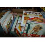 A box of cookery books including Slow Cooker and Gordon Ramsey, etc.