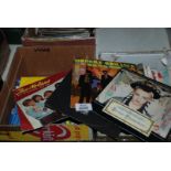 Three boxes of records including Culture Club, Police, The Nolans, etc.