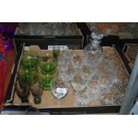 A quantity of cut glass glasses by Brierley and Tudor, whisky glasses, wine glasses,