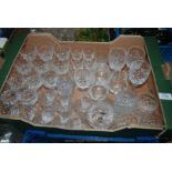 A quantity of glasses including; wine, whiskey, liqueur, etc.