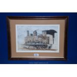 A signed and very detailed colour Etching of a steam train.