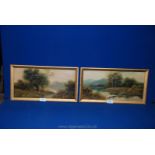 A pair of late 19th c. Oil paintings, river scenes, signed Graham.