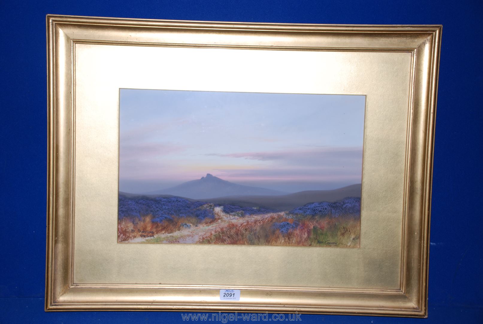 A framed and mounted Watercolour entitled 'Nr. Princetown Dartmoor' signed lower right Ben Graham.