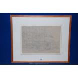 William Callow RWS, Pencil drawing of Raths Keller, Brunswick, dated not signed, 25cm x 34cm.