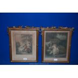 A pair of framed Prints - 'Heur Et Malheur' and 'Le Dejeune'.