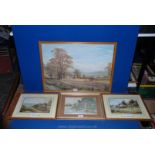 Three prints including 'Pride of the Morning' 'Haymaker' and 'By the Village Pond',
