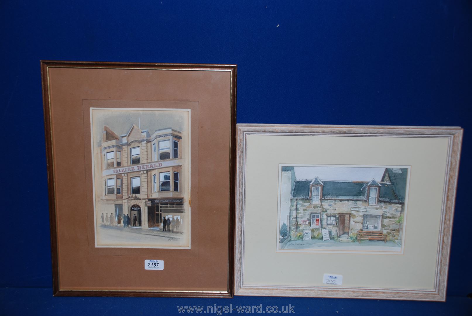 A framed and mounted Watercolour by Caroline Buchanan titled 'Arisaig Post Office' together with a