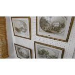 A SET OF FRENCH FOUR SEASON PRINTS IN GILT FRAMES