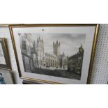 A SIGNED LIMITED EDITION PRINT OF CANTERBURY CATHEDRAL