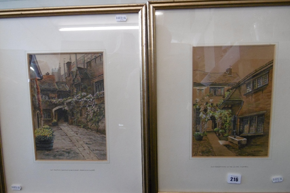 TWO WATERCOLOURS, HAMPTON COURT, - Image 2 of 2