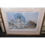 A FRAMED WILLIAM RUSSELL FLINT PRINT RECCO APHRODITE