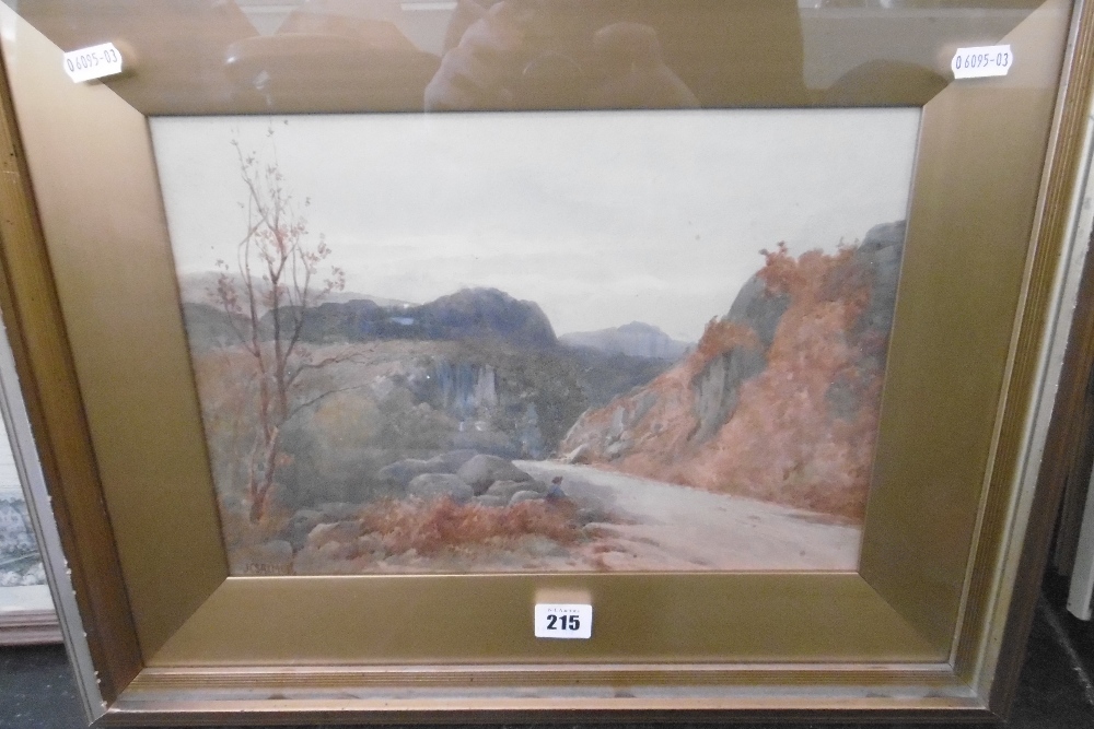 A FRAMED WATERCOLOUR LANDSCAPE