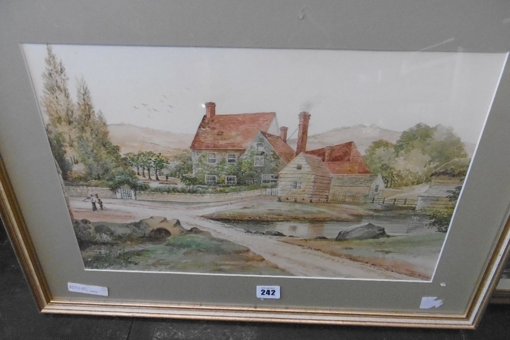 FRAMED WATERCOLOUR RURAL SCENE - Image 5 of 5