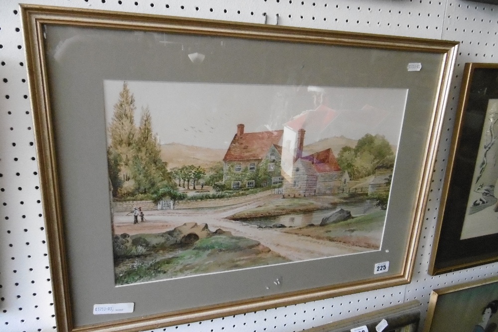 FRAMED WATERCOLOUR RURAL SCENE - Image 4 of 5