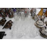 COLLECTION OF CRYSTAL GLASS INC. TWO DECANTERS, GLASSES ETC.