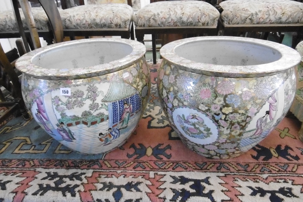 PAIR OF EIGHTEEN CANTONESE FISHBOWL'S