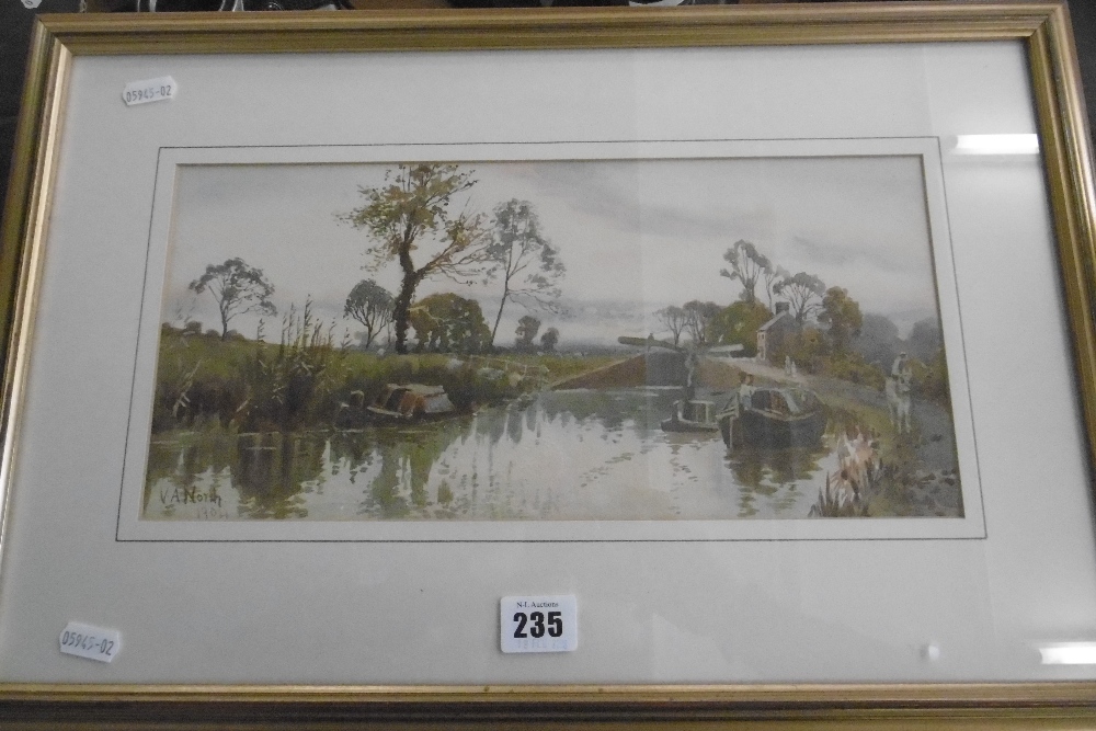 A SIGNED AND DATED RIVER SCENE WATERCOLOUR DATED 1904 - Image 4 of 4