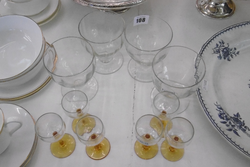 SET OF SIX GLASSES AND FOUR OTHERS