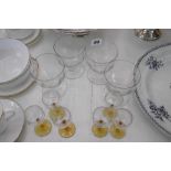 SET OF SIX GLASSES AND FOUR OTHERS