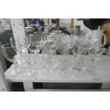 A COLLECTION OF CRYSTAL BRANDY GLASSES AND OTHERS