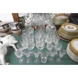 COLLECTION OF CRYSTAL GLASS INC. TWO DECANTERS, GLASSES ETC.